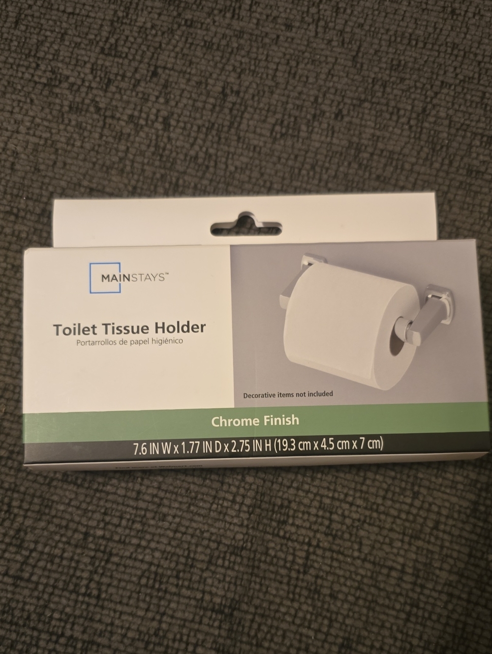 Mainstays Chrome Finish Toilet Tissue Holder - White and Chrome